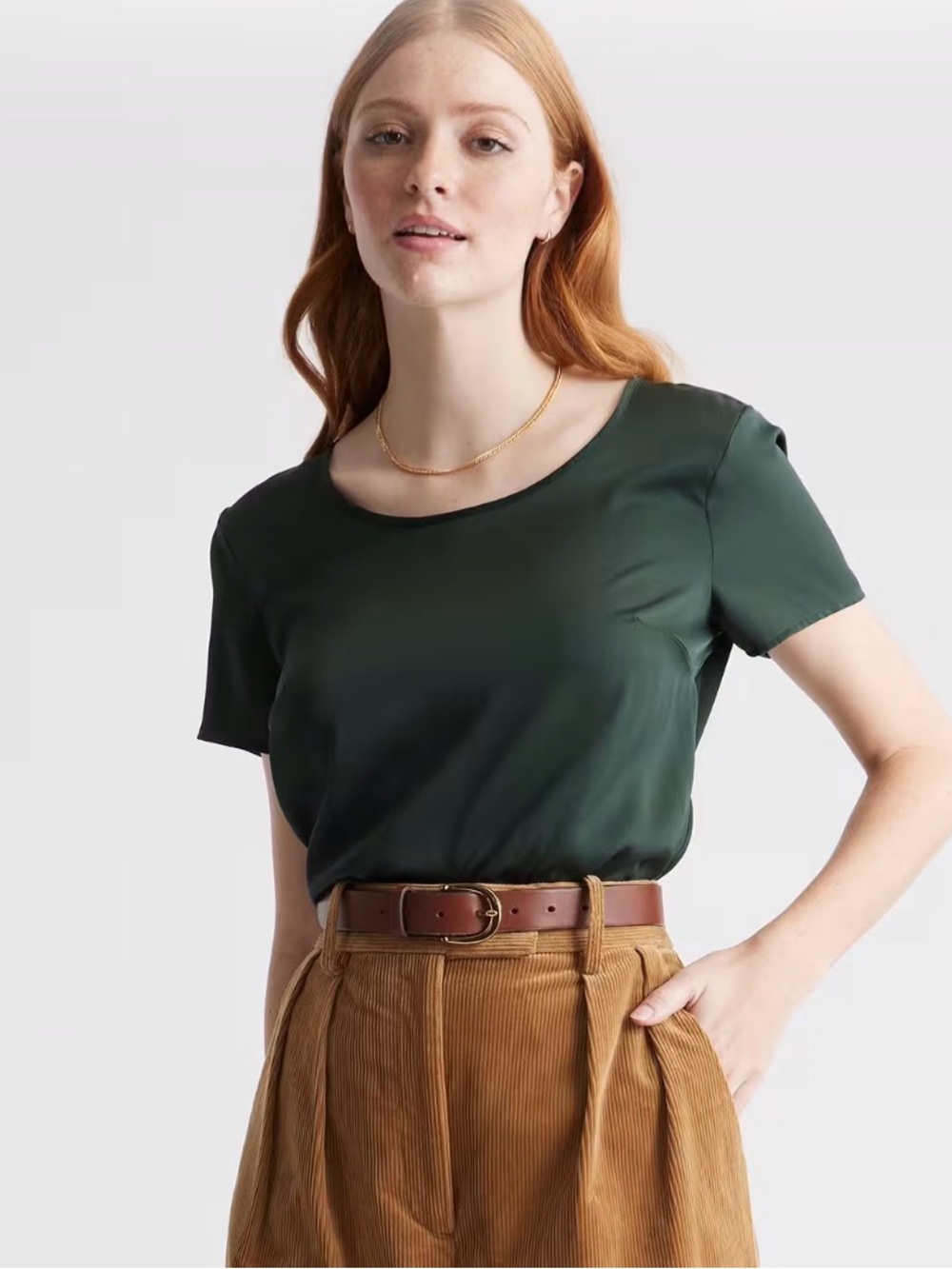 Quince Washable Stretch Silk Tee